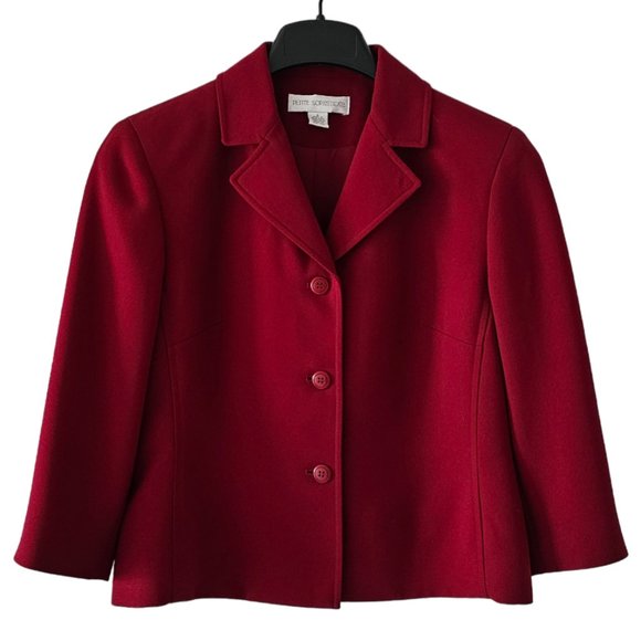 Petite Sophisticate Vintage Single-Breasted Blazer | Like New | 4P | Scarlet Red - Picture 1 of 16